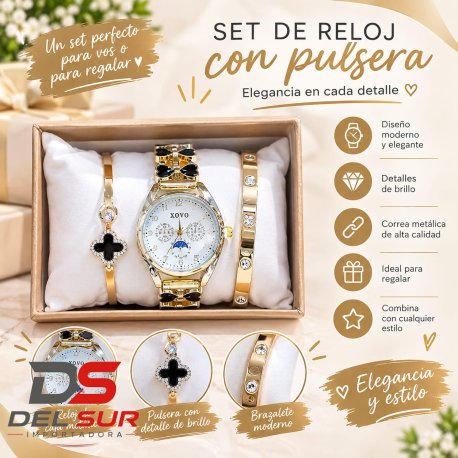 Reloj de Mujer + 2 Pulseras
