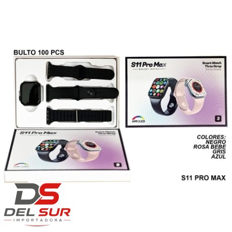 RELOJ SMARTWATCH S11 PRO MAX 3 MALLAS