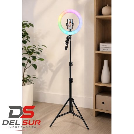 ARO DE LUZ RGB 26CM + TRIPODE DE REGALO