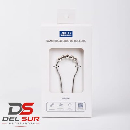 SET x12 GANCHOS CORTINA BAÑO