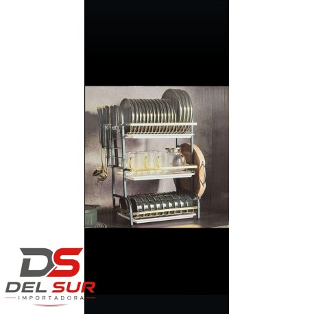 Seca platos de tres pisos
