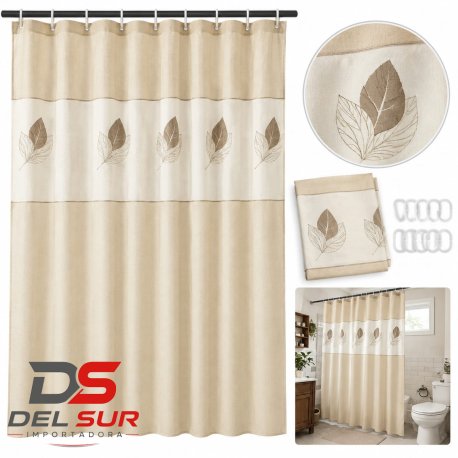 CORTINA DE ORGANZA-BORDADA BEIGE