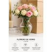 FLORERO DE VIDRIO FORMA VASIJA