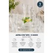 JARRA CON 6 VASOS DE VIDRIO